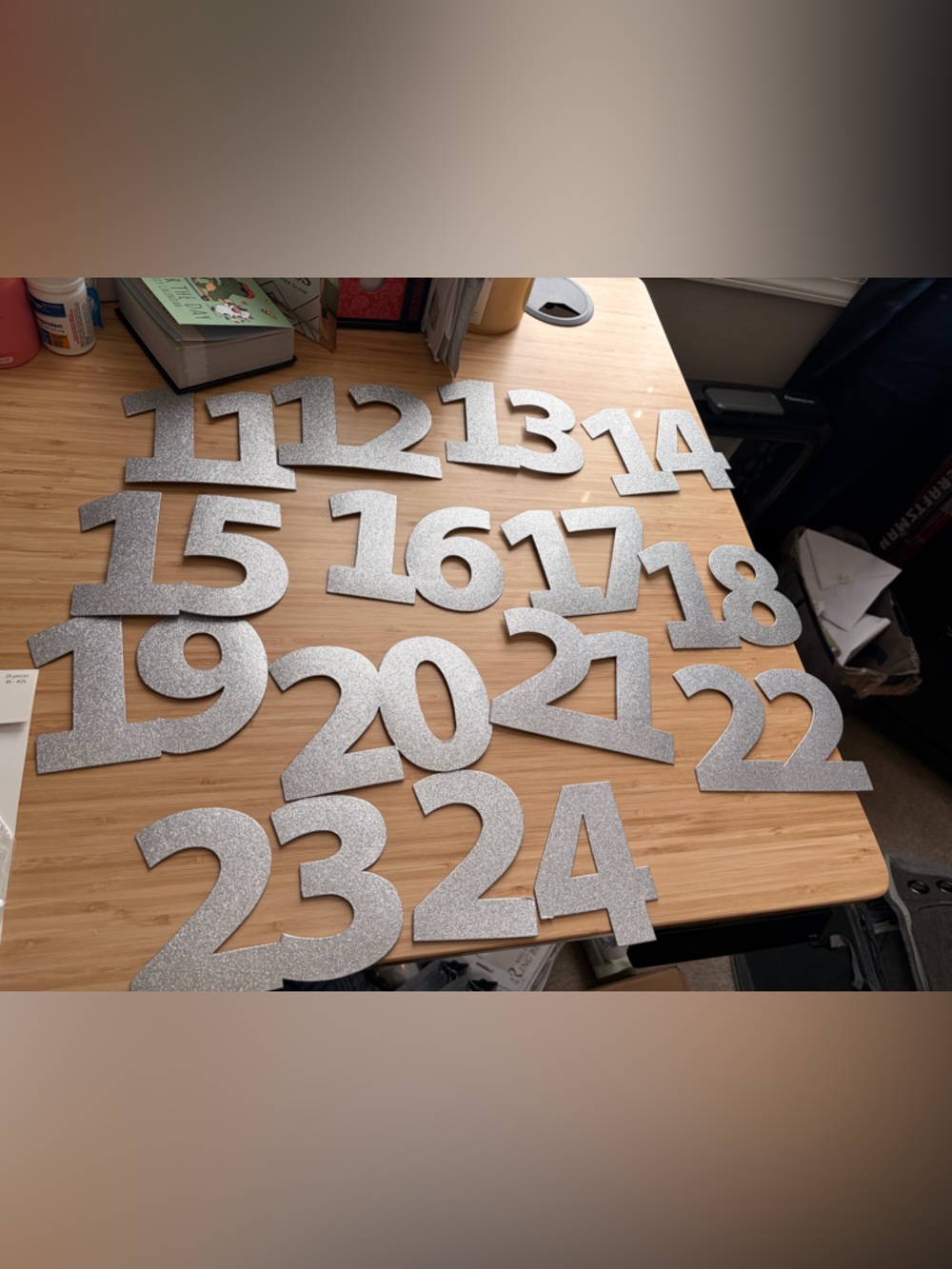 Hobby Lobby Silver Glitter House Number Set 11-24